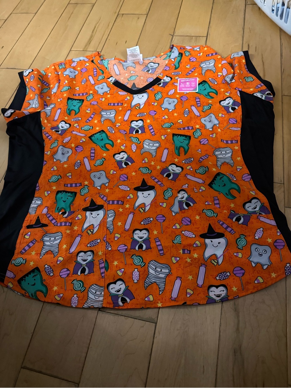 Women’s  Orange Halloween Dental scrub shirt